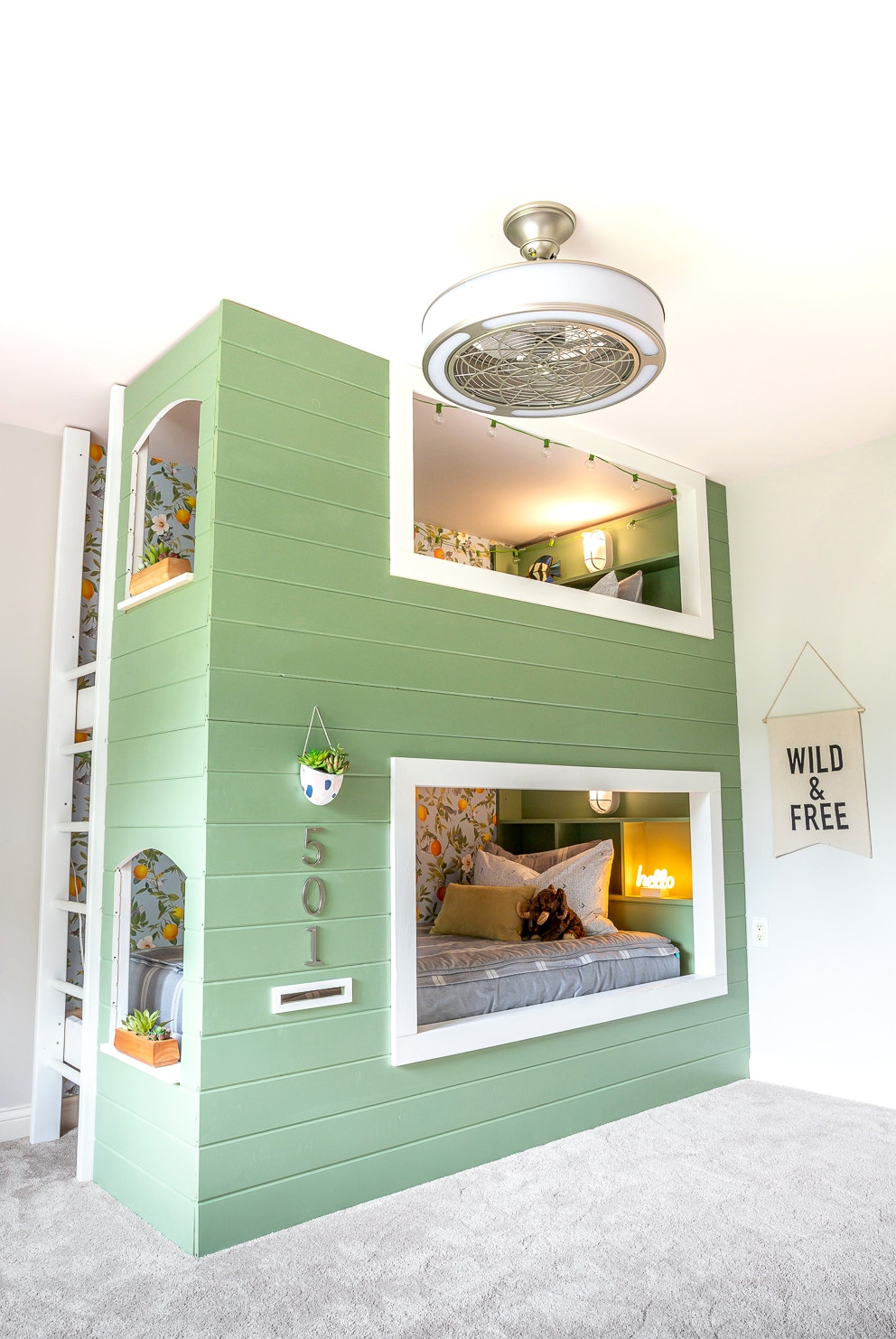How to build a DIY kids built-in bunk bed with shelves
