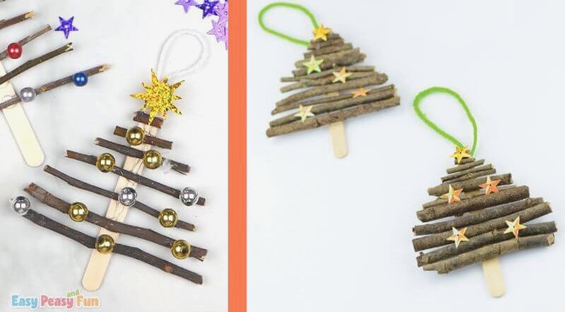 Easy Christmas Tree Craft With Twigs