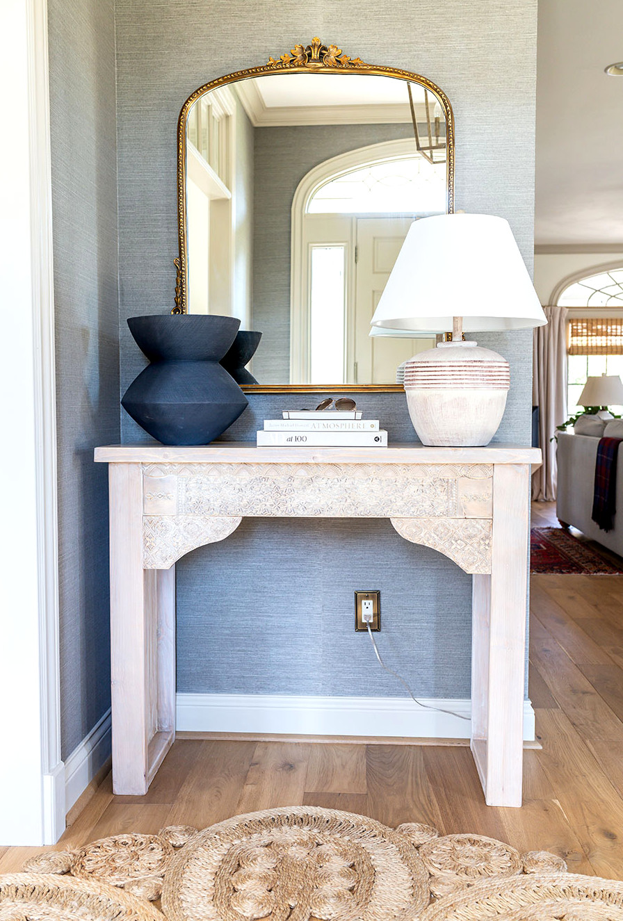 How to make a DIY carved entryway console table