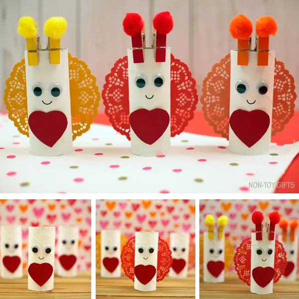 Paper roll love bug craft collage