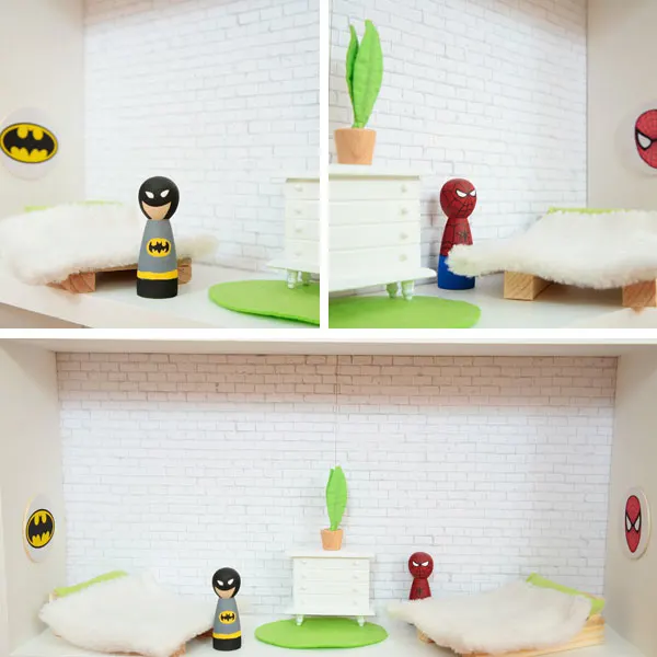 DIY superhero house Batman Spider-Man