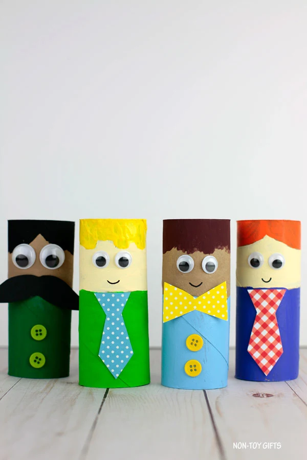 Paper roll dad craft for Father's Day