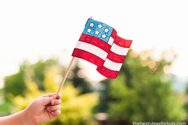 Color your own American flag