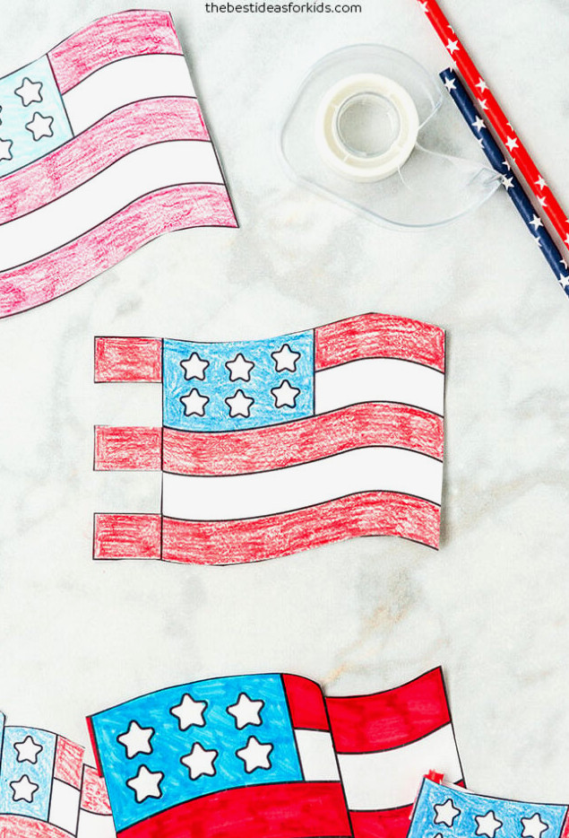 Cut out American Flag Template