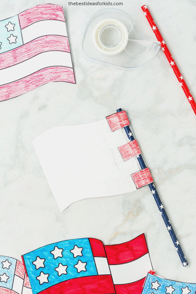 Tape the straw to the template