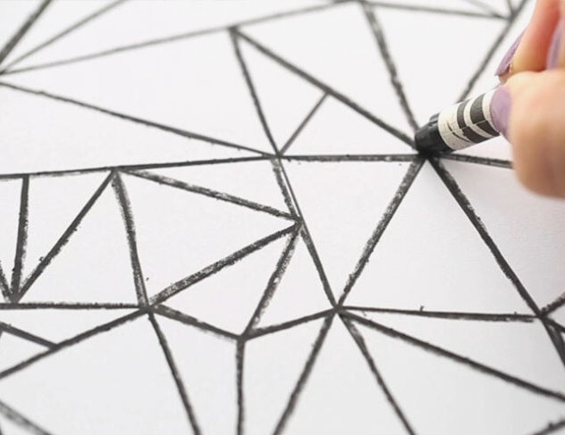 Trace template with black crayon