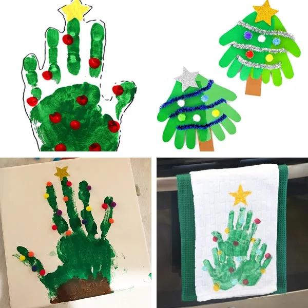 Handprint Christmas Tree Crafts and art projects