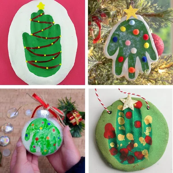 salt dough Christmas tree ornaments