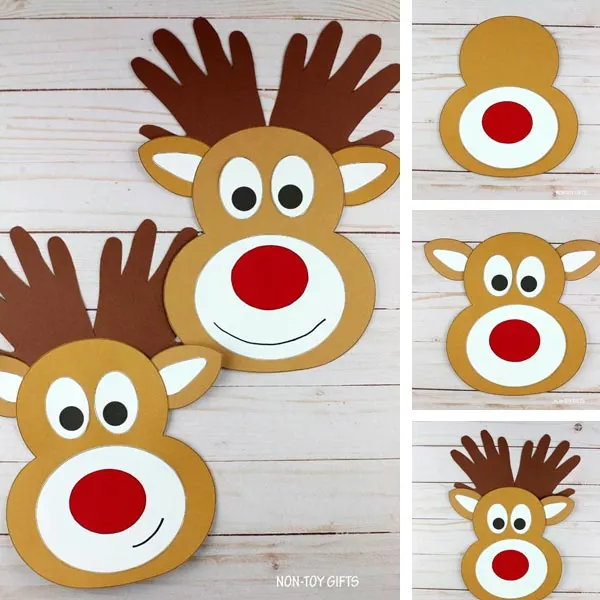 Collage of handprint reindeer projects
