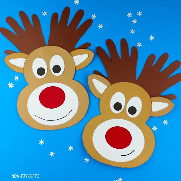 Handprint reindeer project with printable template