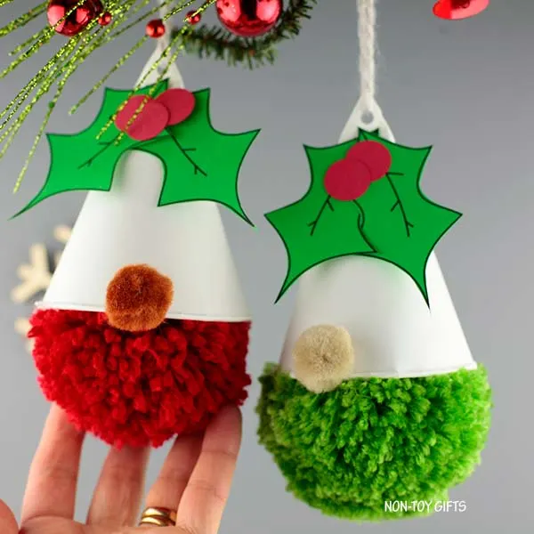 Christmas Gnome Pom Pom Ornaments
