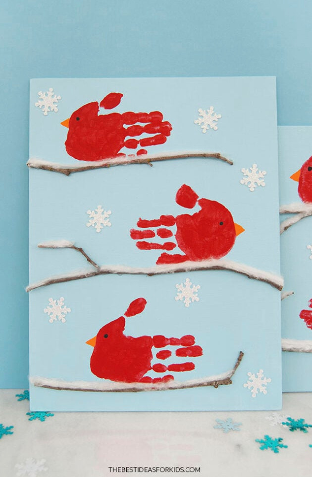 Handprint Cardinal Art
