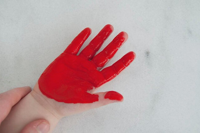 Paint child's hand
