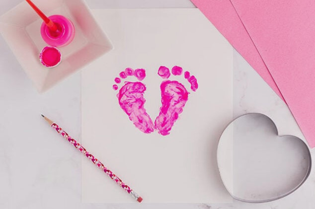 Creating a footprint in a heart design
