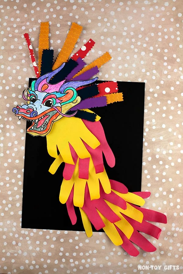 Handprint Chinese New Year Dragon Craft printable template
