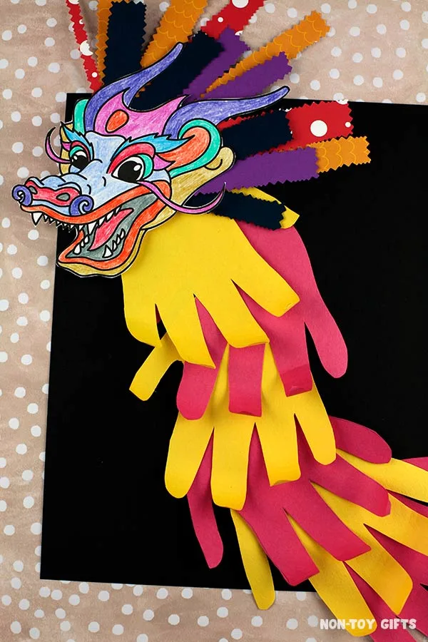 Handprint Chinese New Year Dragon Craft to celebrate the Lunar New year