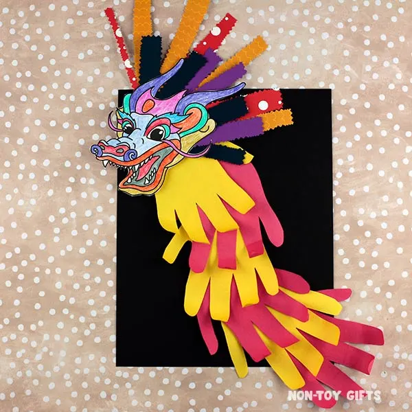 Easy Handprint Chinese New Year Dragon Craft