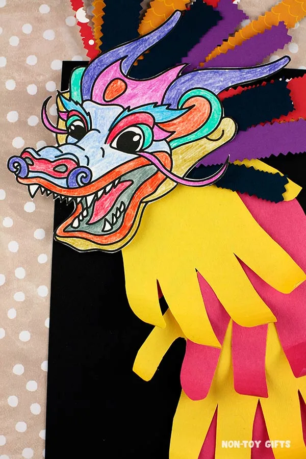 Handprint Chinese New Year Dragon Craft for preschoolers
