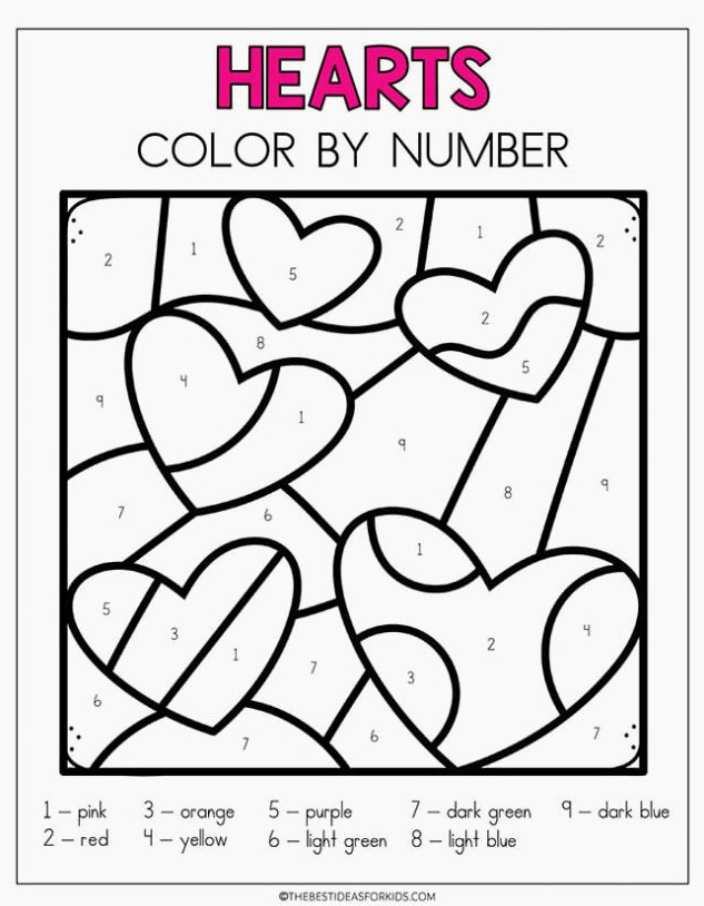 Hearts Color by Code