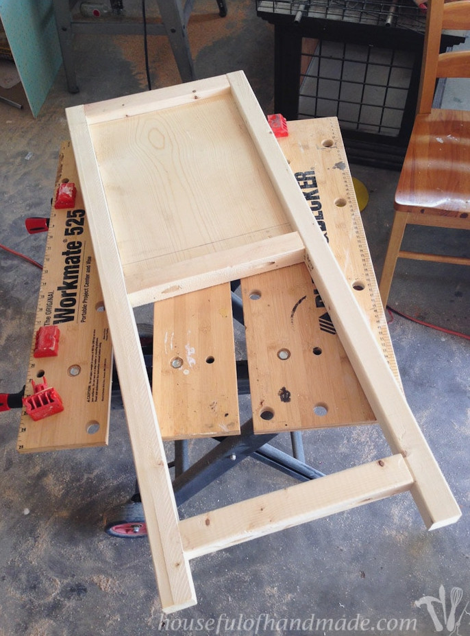 Finished side piece for the coffee bar table woodworking plans.