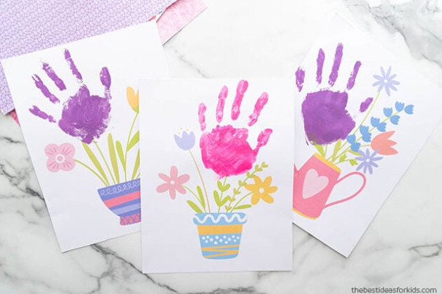 Mother's Day Flower Handprint Printables