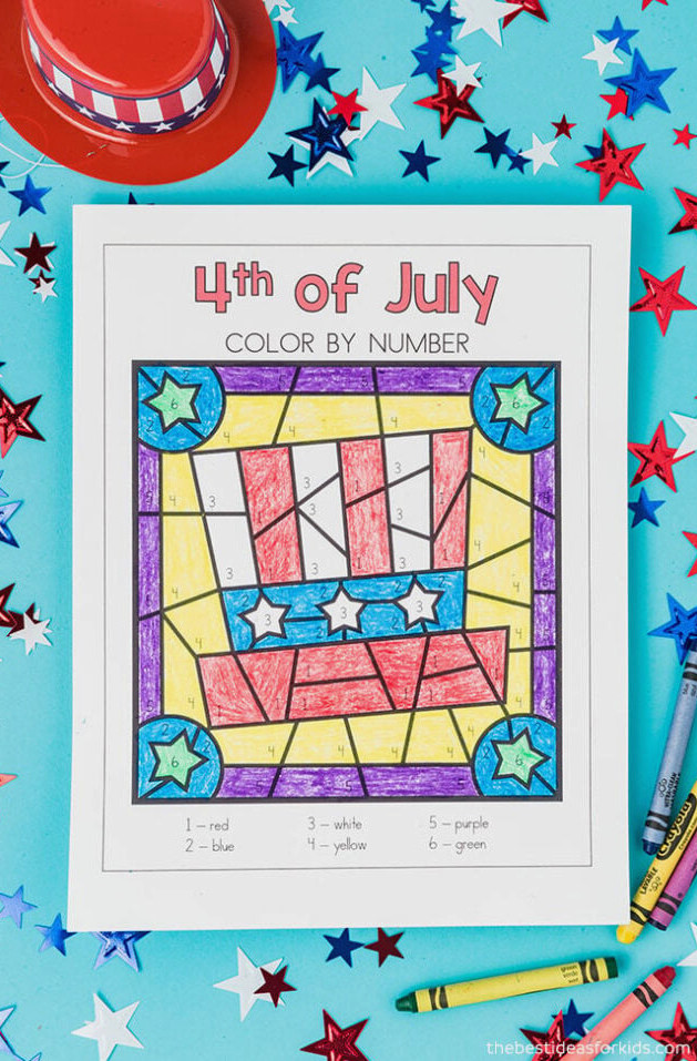 Printable 4th of July Color by Number