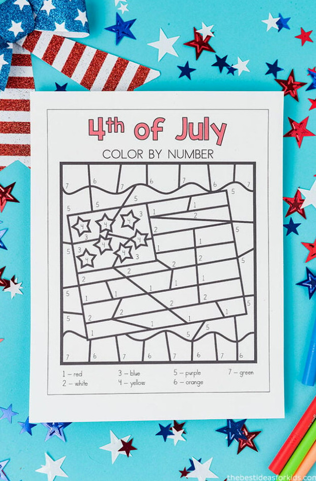 Printable 4th of July Color by Number