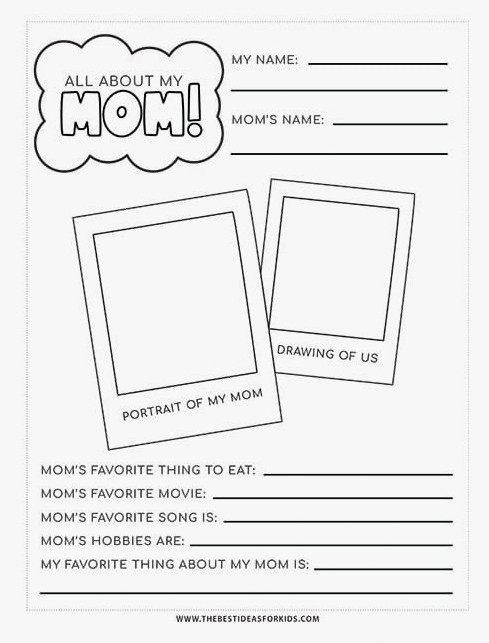 Free All About My Mom Activity Sheet