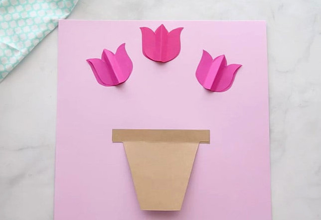 Glue Paper Tulips to Card