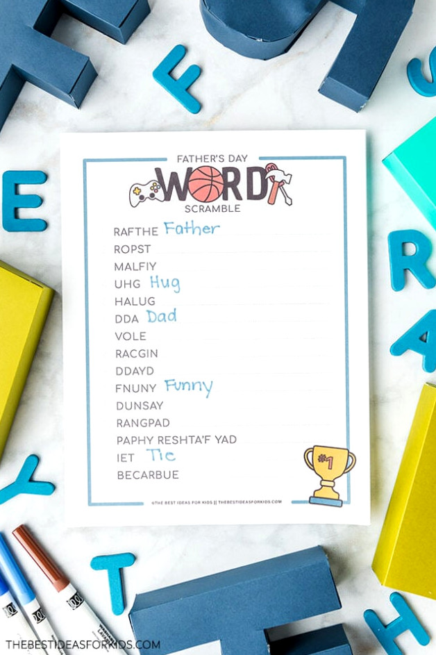 Father's Day Word Scramble Free Sheet
