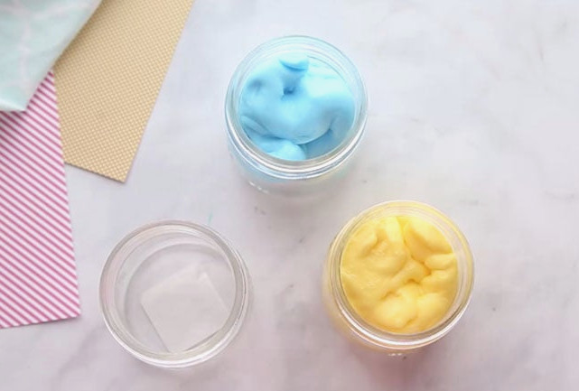 Put slime in bunny jars