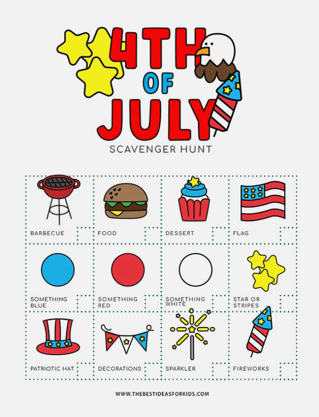 printable 4th of july scavenger hunt