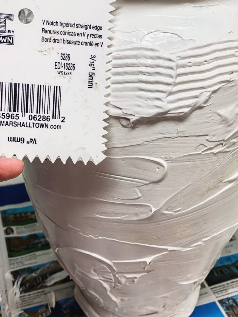 adding texture to a vase