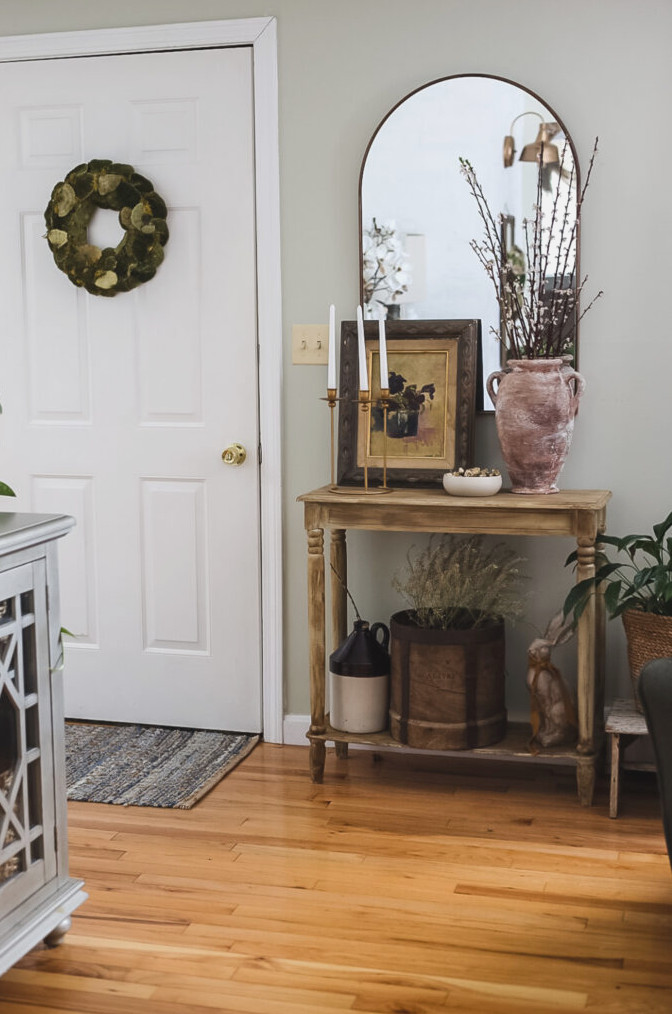 entryway table and front door