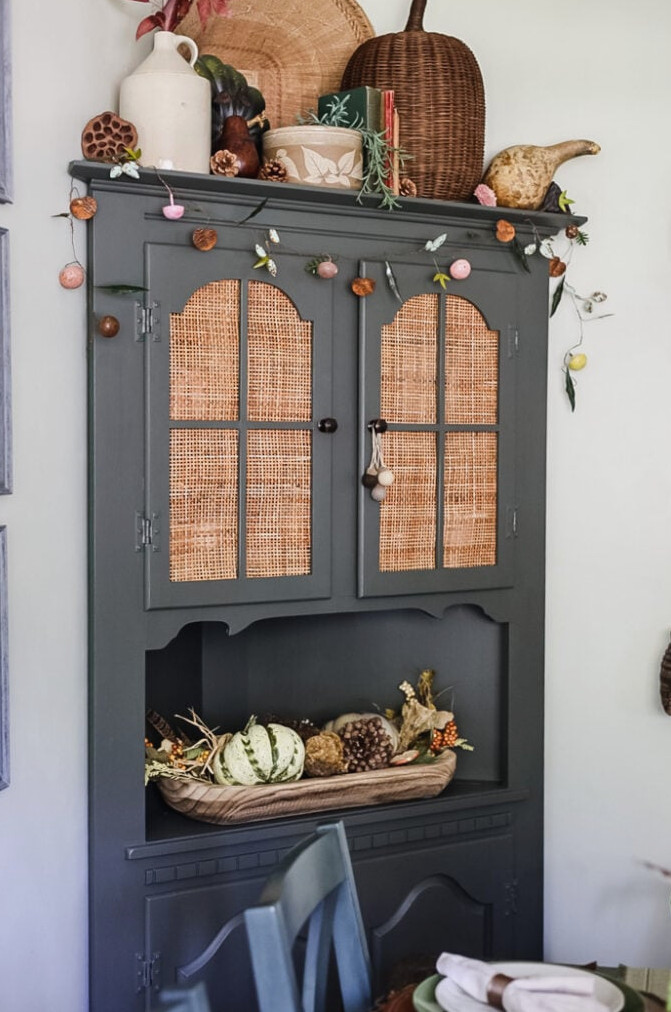 green dining hutch cabinet