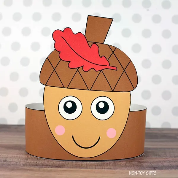 acorn paper hat activity for children