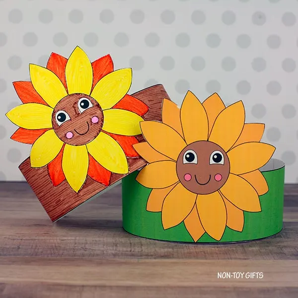 sunflower headband craft printable template