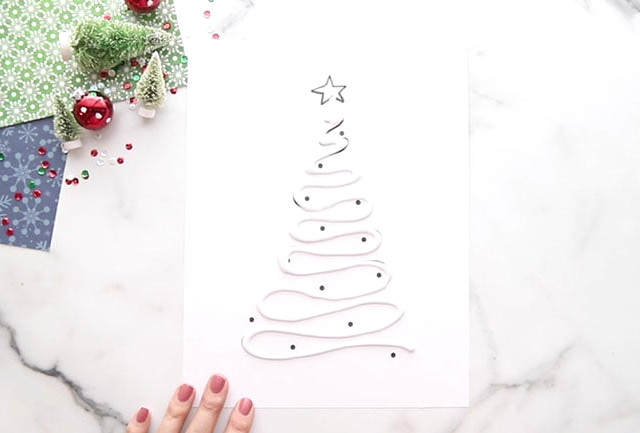 Add Glue to Christmas Tree Template
