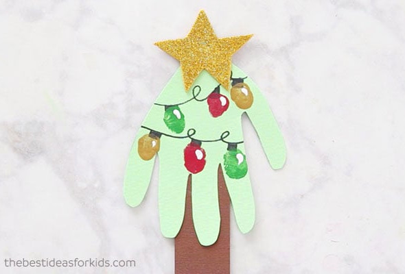 Fingerprint Handprint Christmas Tree