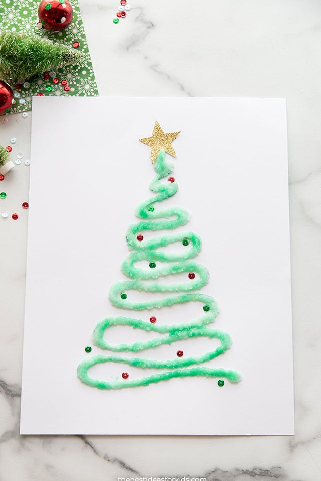 Salt Painted Christmas Tree Craft