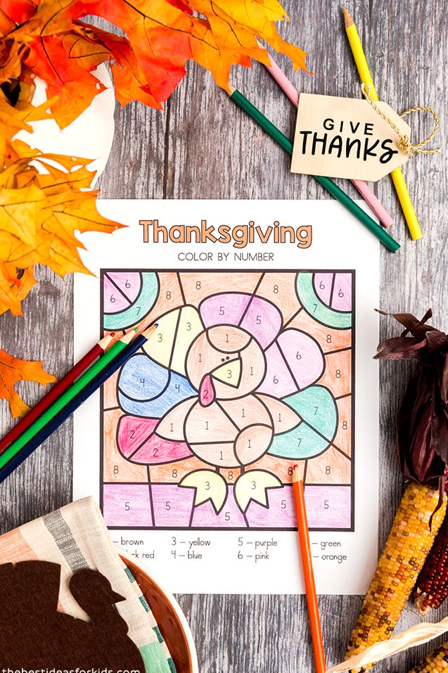 Turkey Color by Number Page