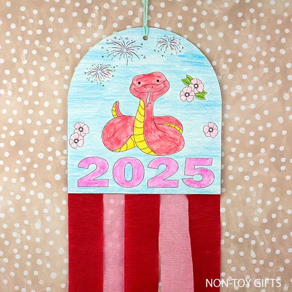 DIY 2025 Year of the Snake craft printable for kids