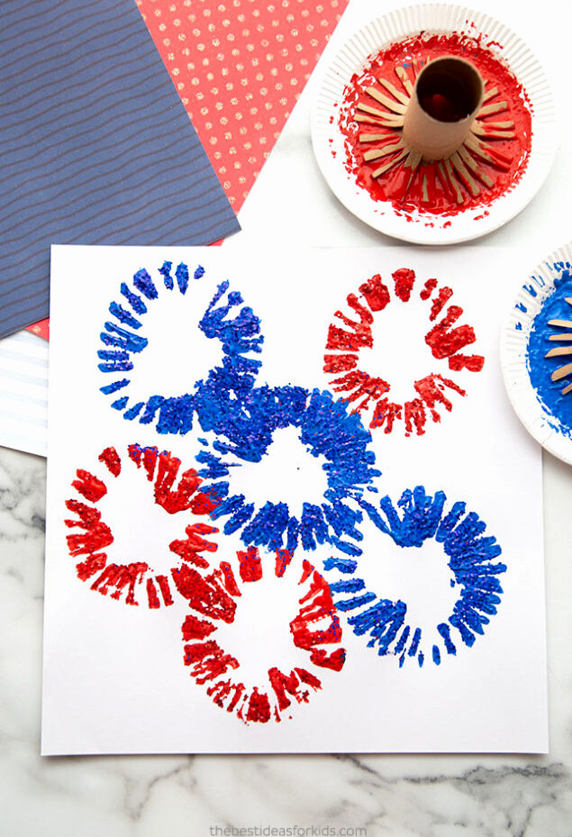 Toilet Paper Roll Fireworks Art