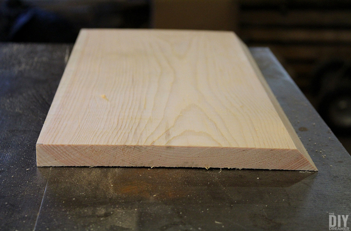 Board with a 45 degree edge.