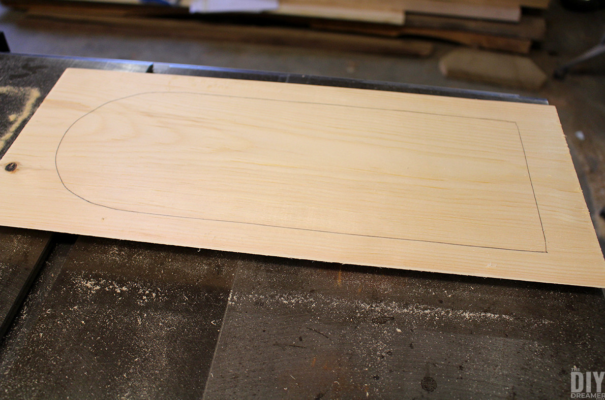 Template on wood.