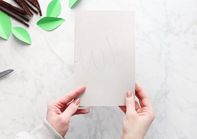 Hand traced onto paper card