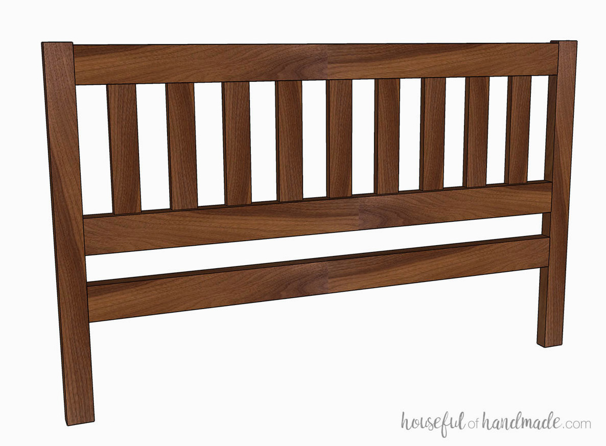 3D drawing of a DIY headboard.