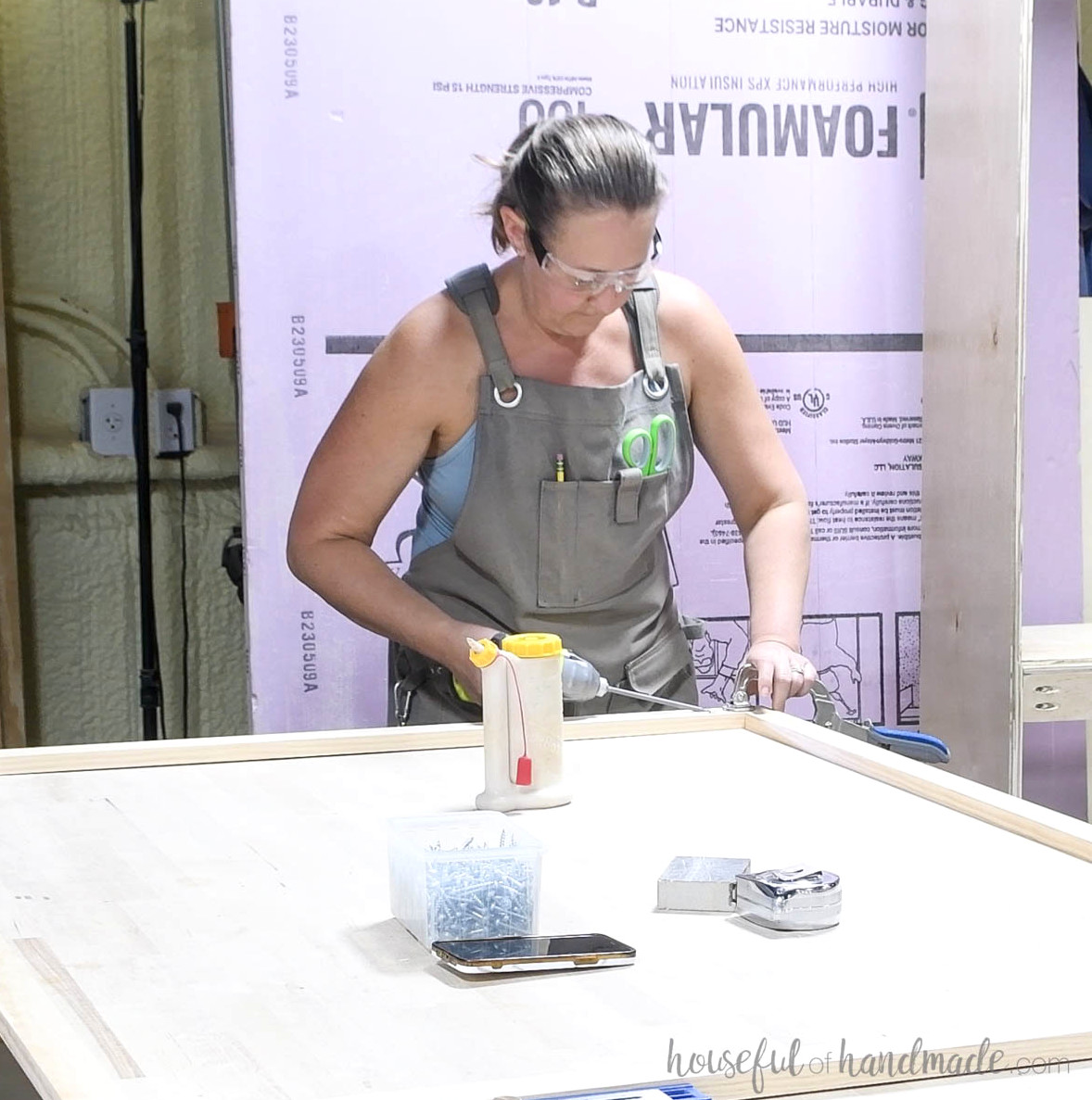 Constructing a face frame with pocket holes from 1x2 boards. 