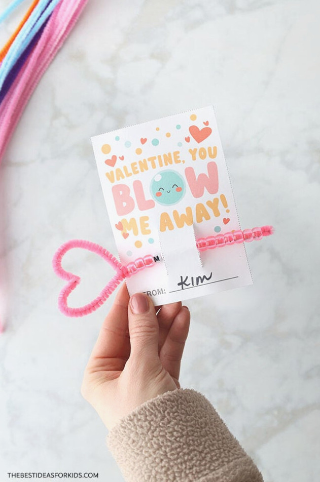 Valentine Card with Bubble Wand