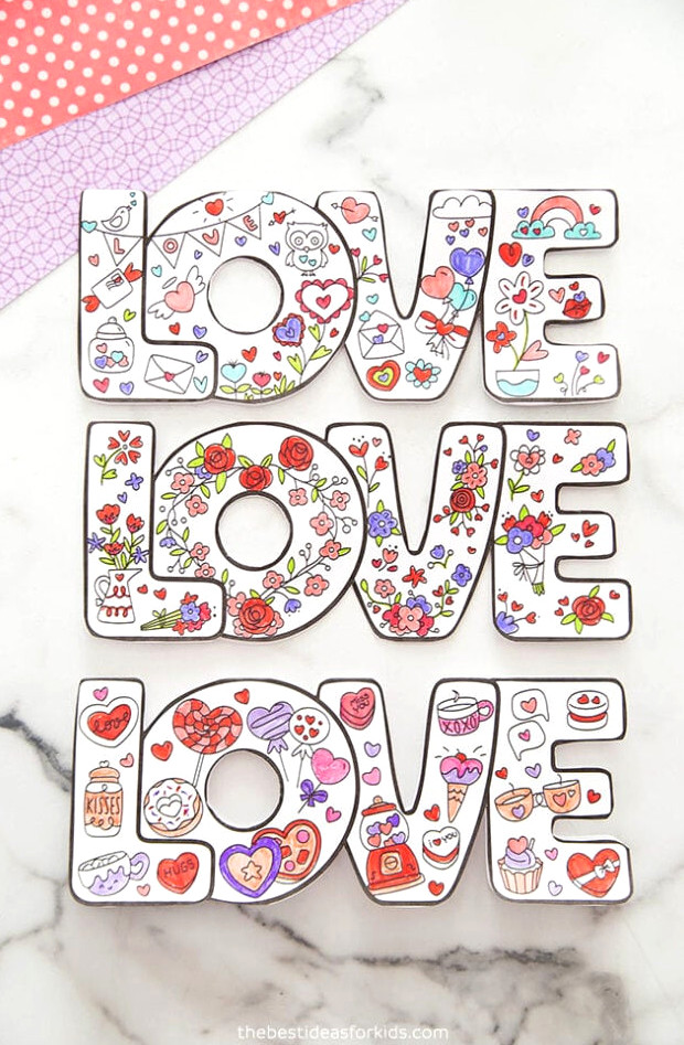 Coloring Printable Love Cards